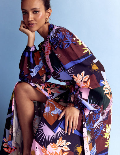 Mae Occasion Maxi Shirt Dress-Multi, Cosmic Savanna-6