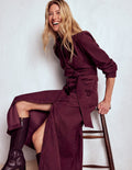 Clara Cord Midi Dress-Dark Cherry