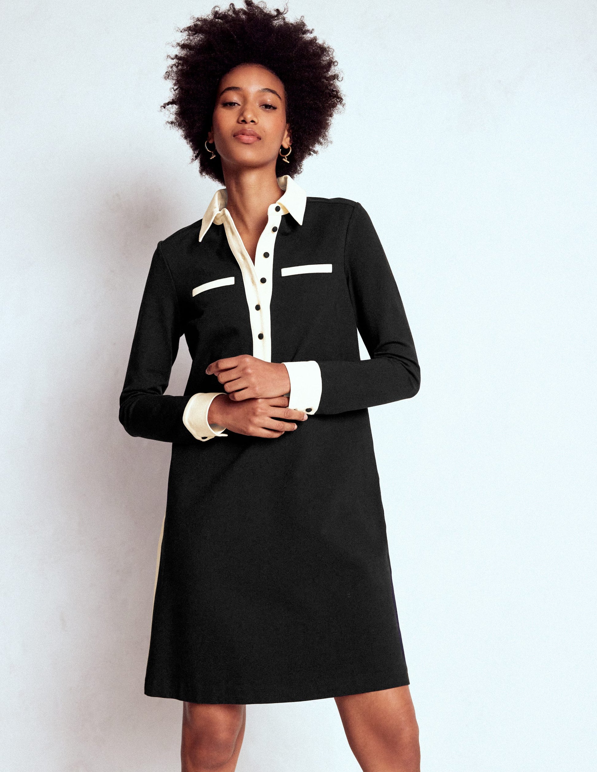 Georgina Ponte Dress-Black & White-5