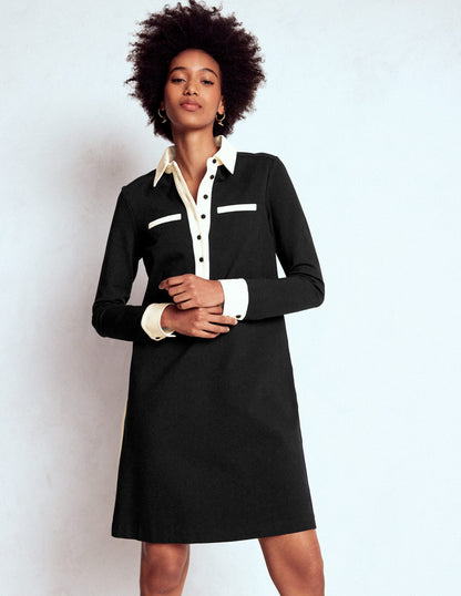 Georgina Ponte Dress-Black & White-5