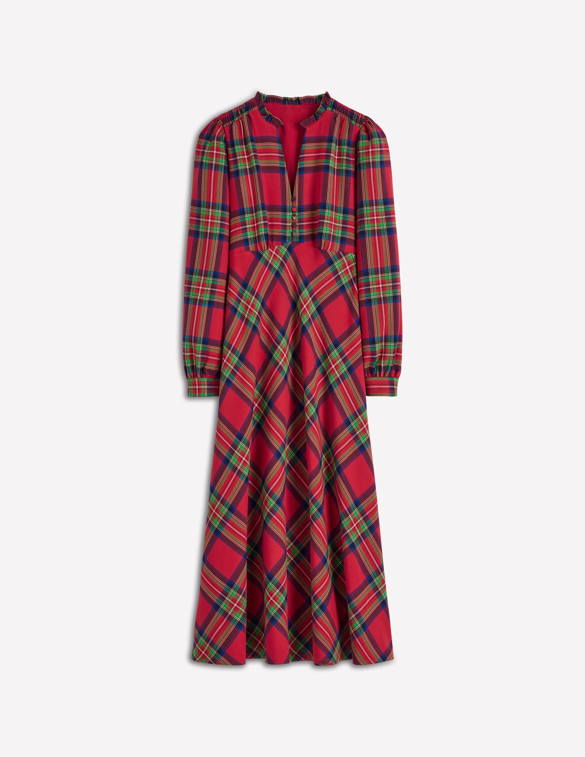 Cassie Check Tea Dress-Red, Blue and Green Check - Image 7