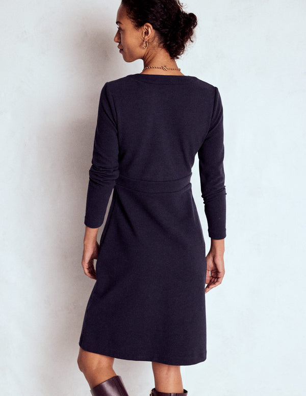 Lavinia Button Shift Dress-Navy | Boden Global