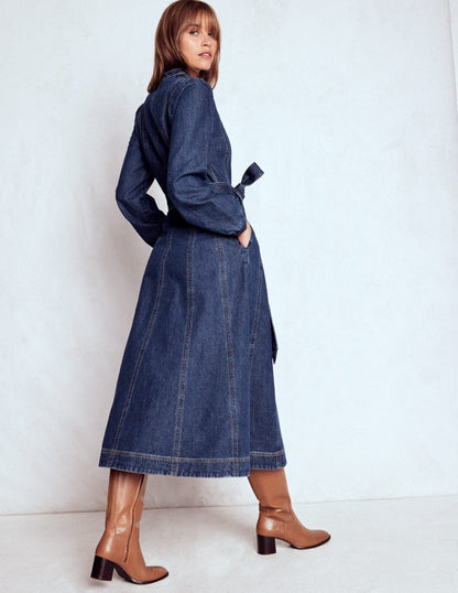 Ros Panelled Denim Midi Dress-Indigo Denim-3