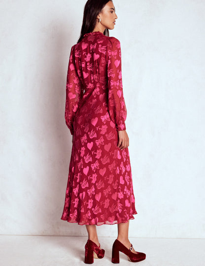 Cassie Devore Midi Tea Dress-Pink Peony, Dainty Medley-4