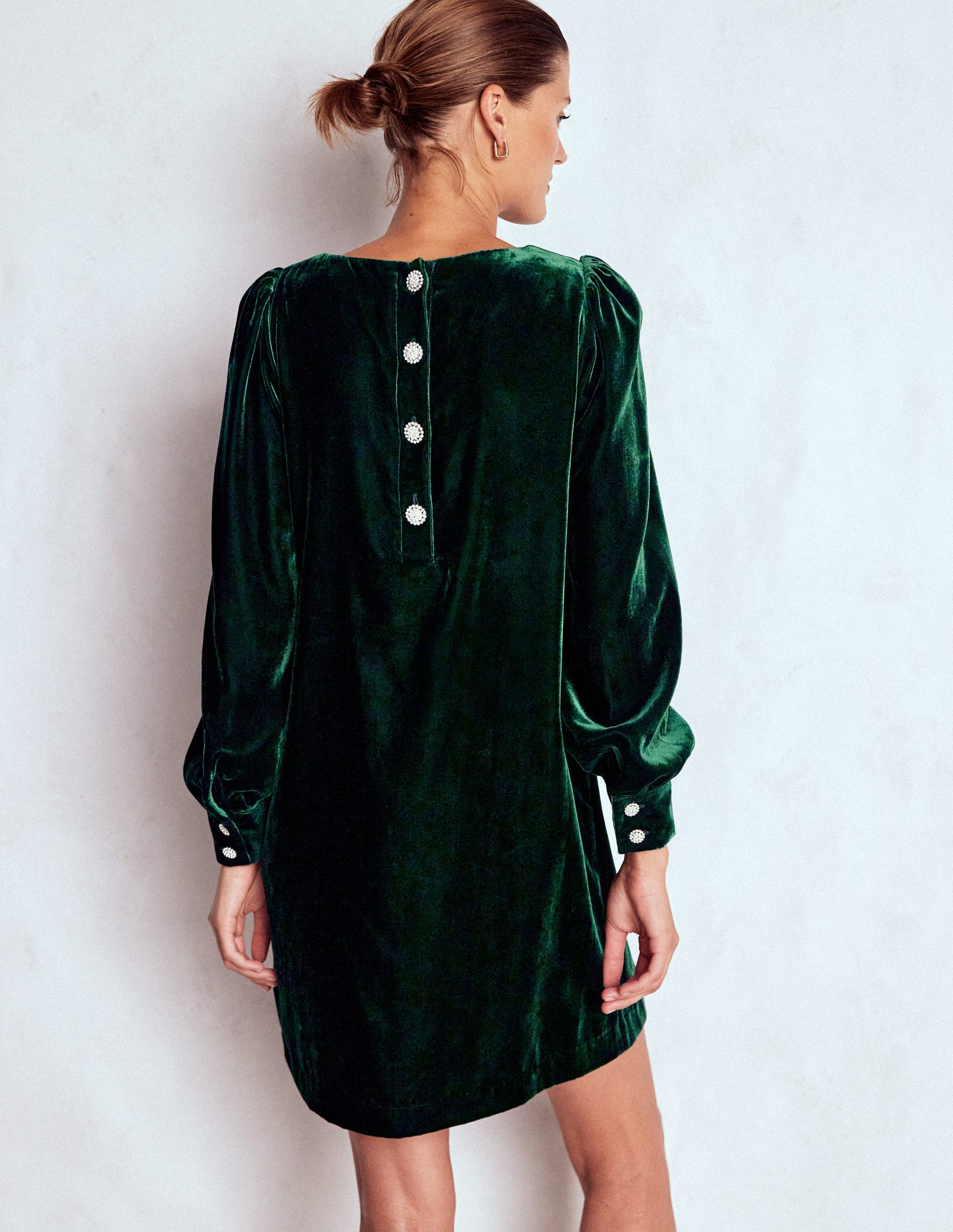Estella Velvet Shift Dress - Emerald Night