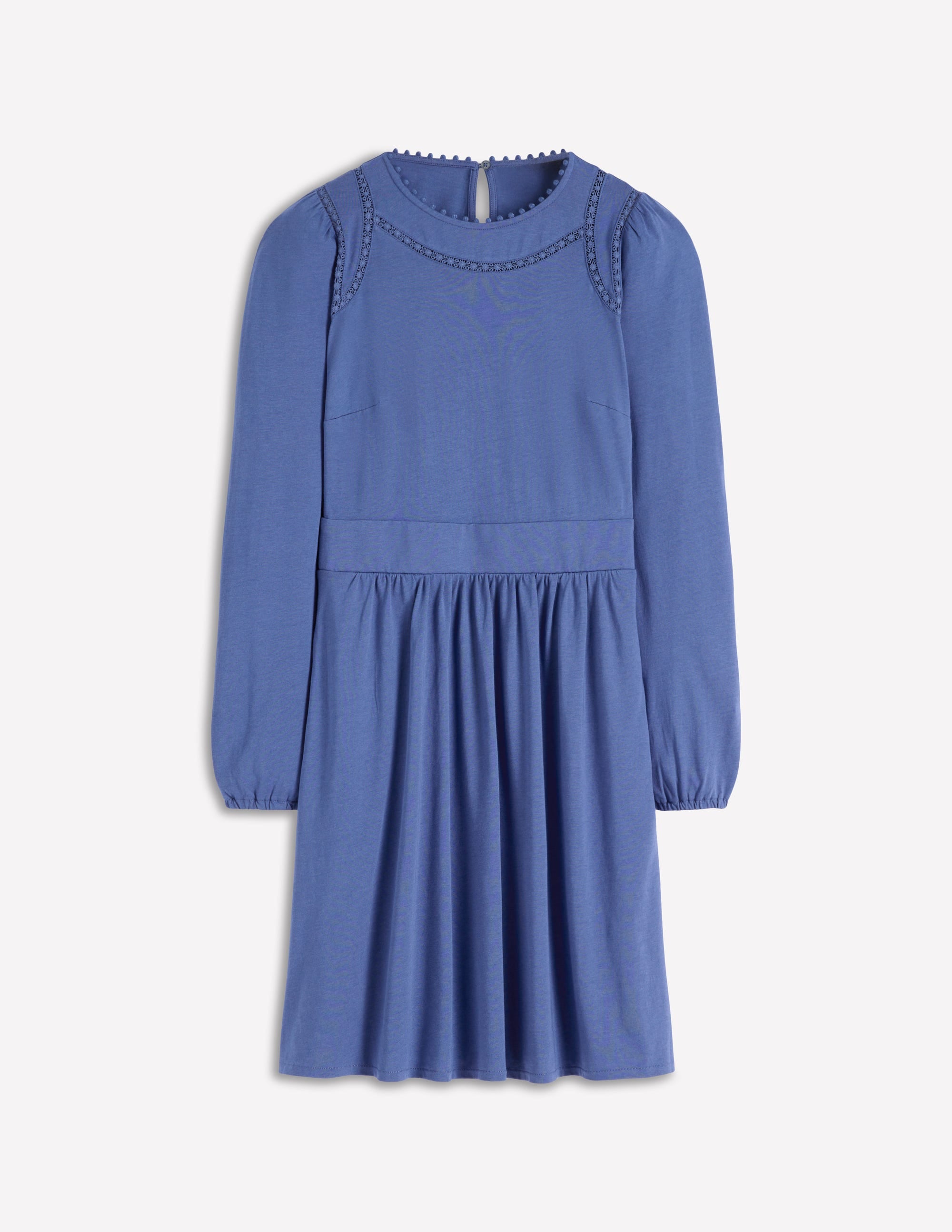 Mila Short Jersey Dress-Denim Blue - Image 6