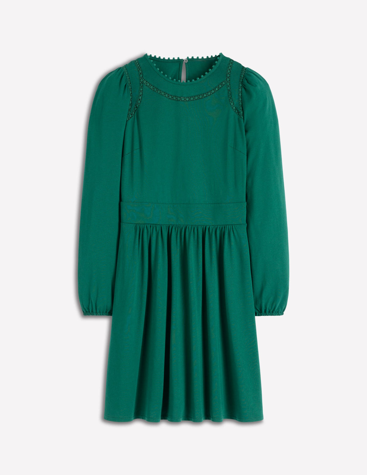 Mila Short Jersey Dress-Emerald Night - Image 5