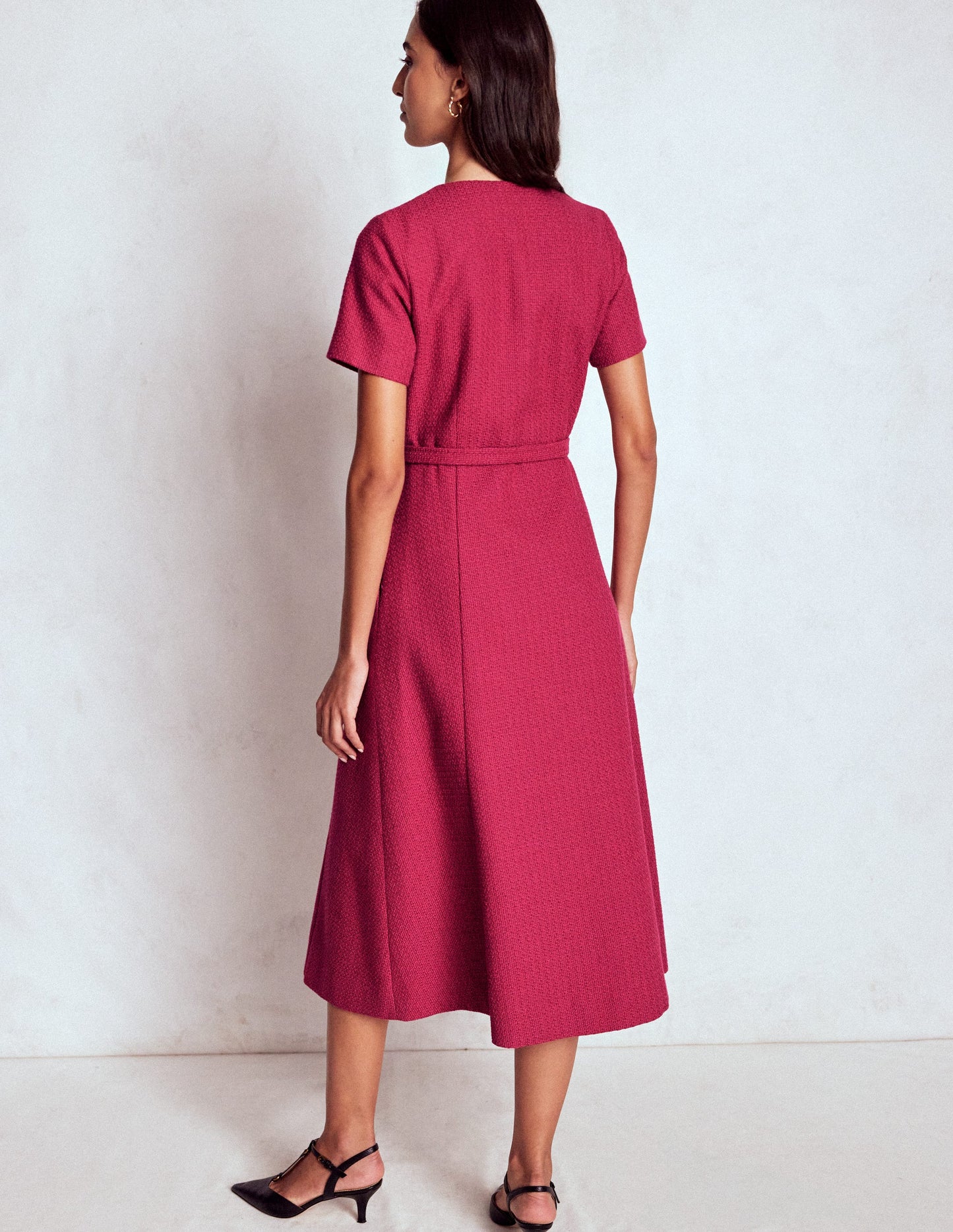 Charlotte Cotton Midi Dress-Bright Cherry