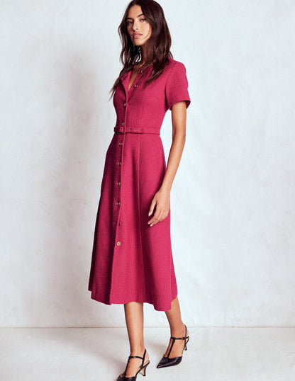 Charlotte Cotton Midi Dress-Bright Cherry-5
