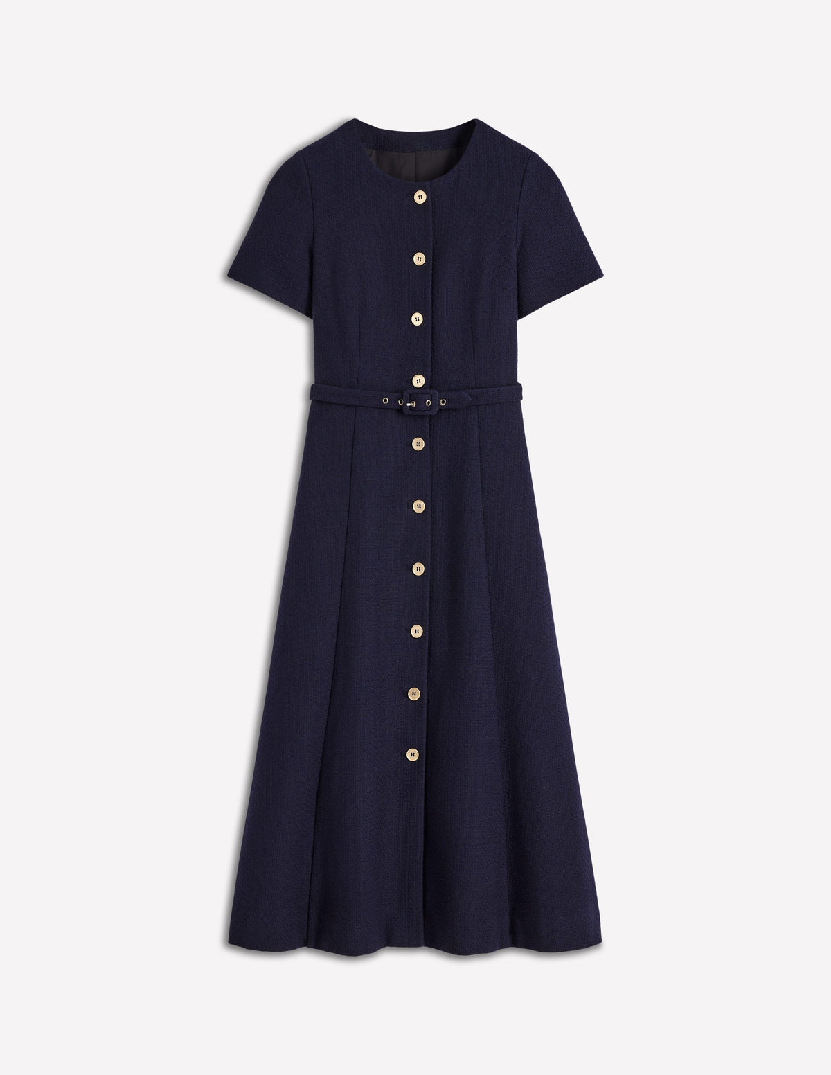 Charlotte Cotton Midi Dress-Navy - Image 5