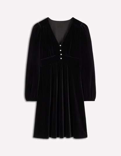 Jocelyn Short Velvet Dress-Black-7