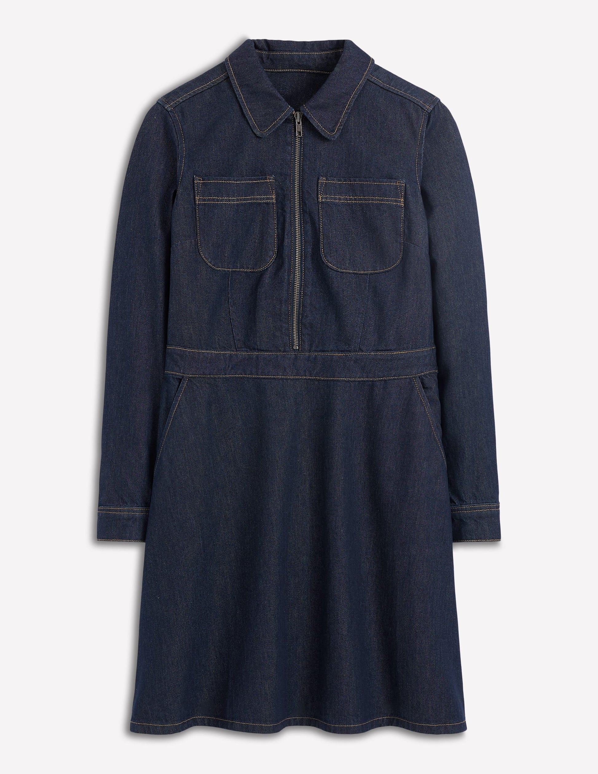 Flippy Denim Short Dress-Indigo Denim-6