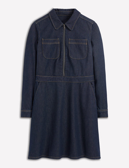 Flippy Denim Short Dress-Indigo Denim-6