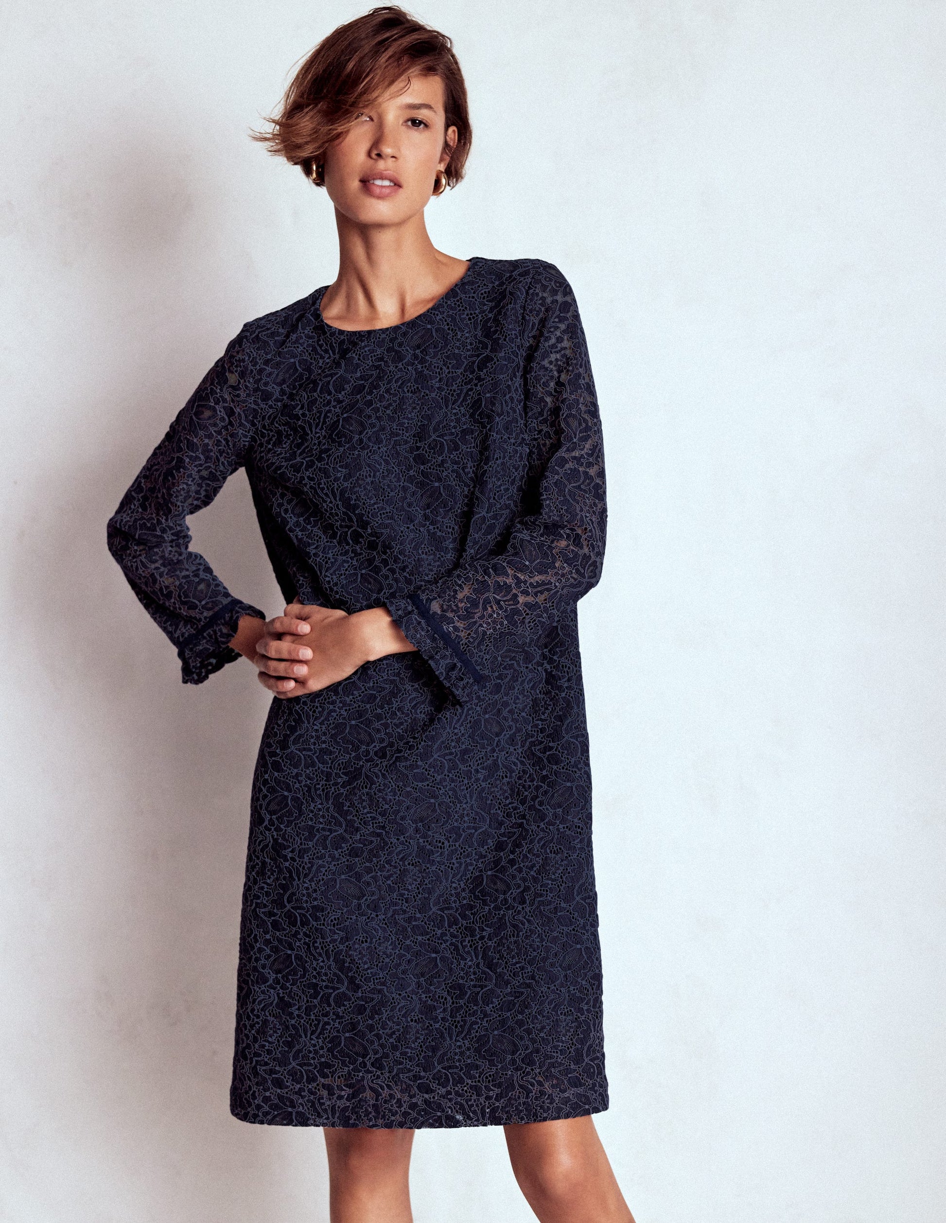 Lace Occasion Mini Dress-Navy-4