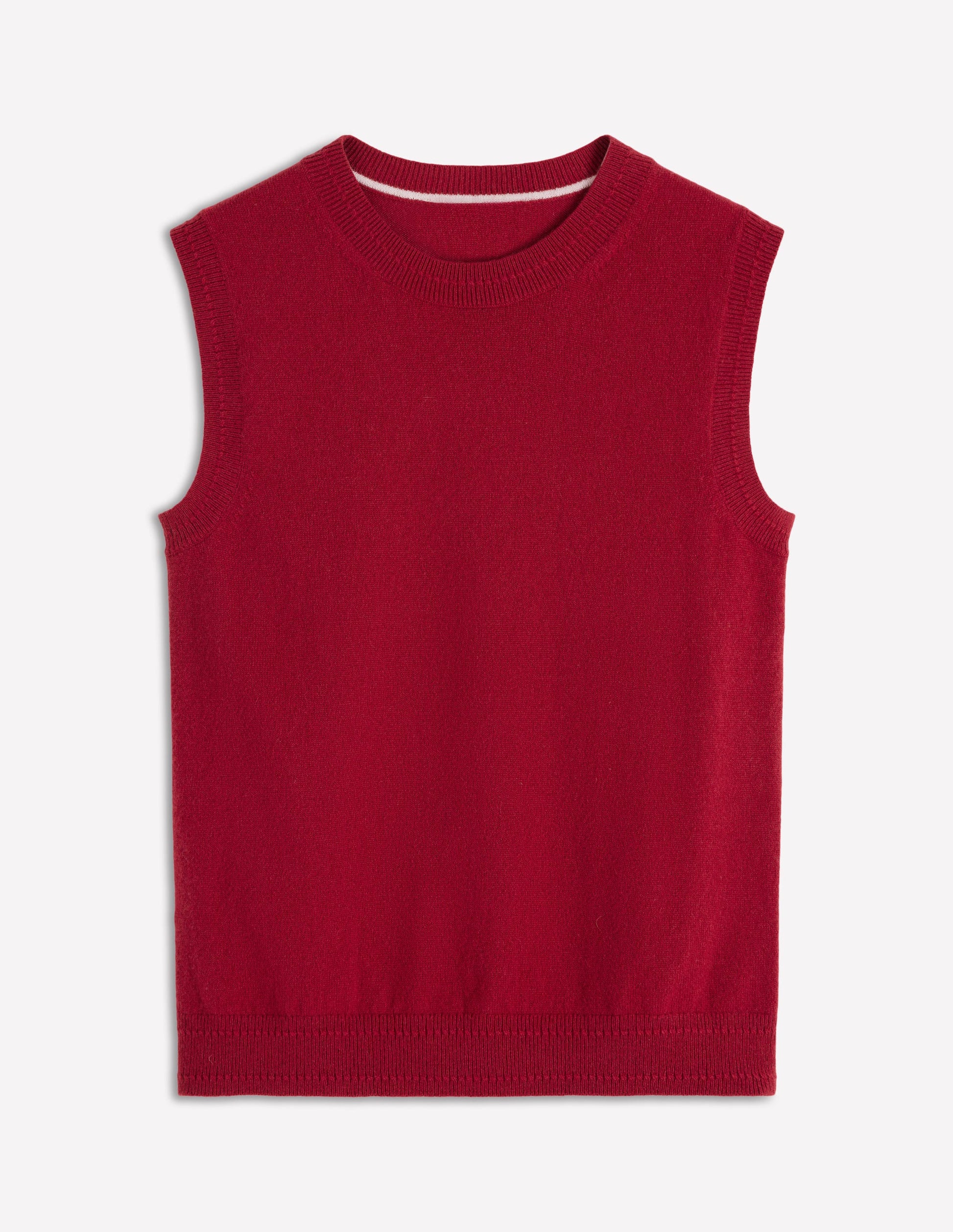 Eva Cashmere Tank-Red Liquorice-5