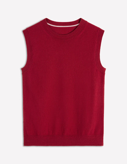 Eva Cashmere Tank-Red Liquorice-5