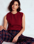 Eva Cashmere Tank-Red Liquorice