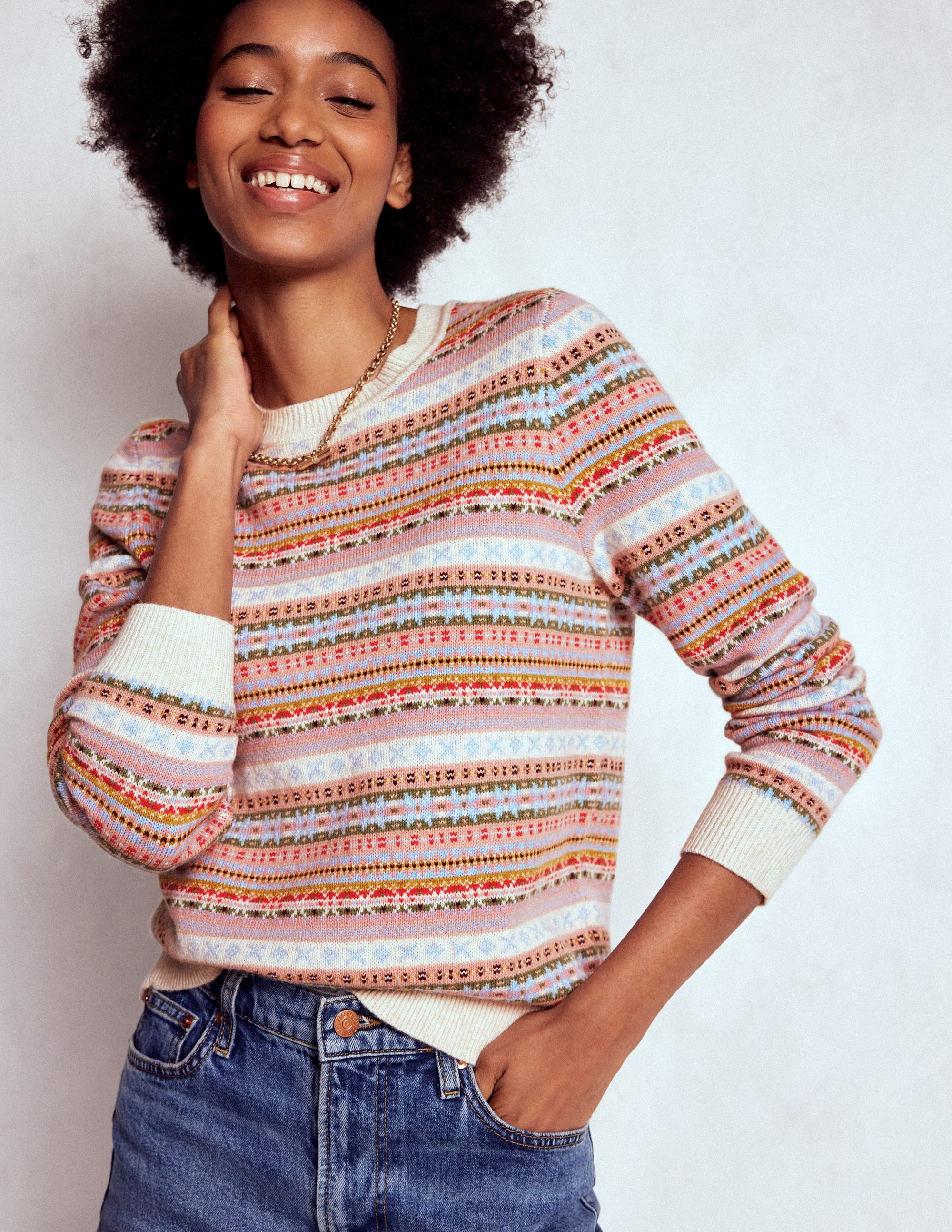 Edie Fair Isle Jumper-Heritage Fair Isle - Image 1