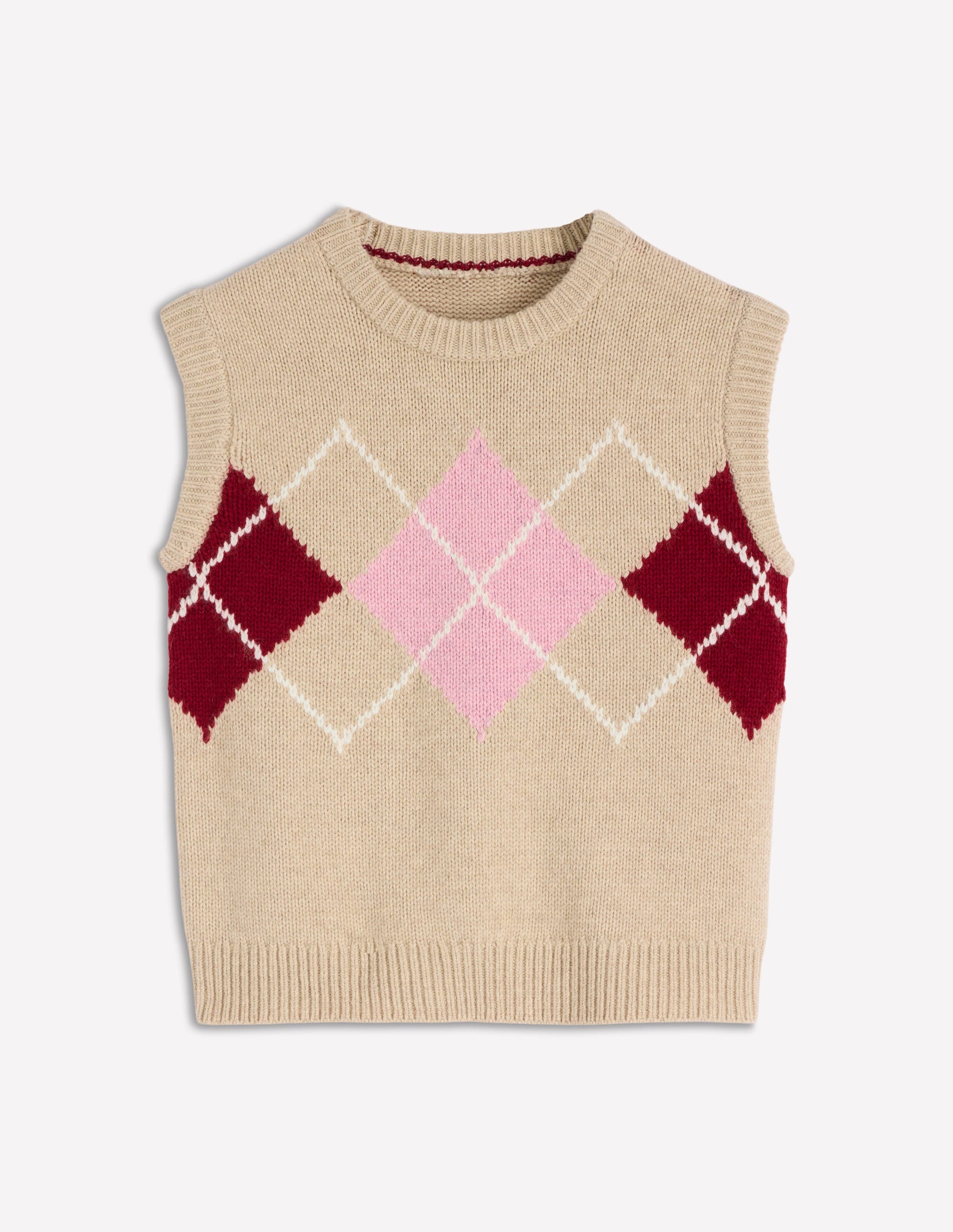Eleanor Fair Isle Tank-Chinchilla Melange Argyle-6