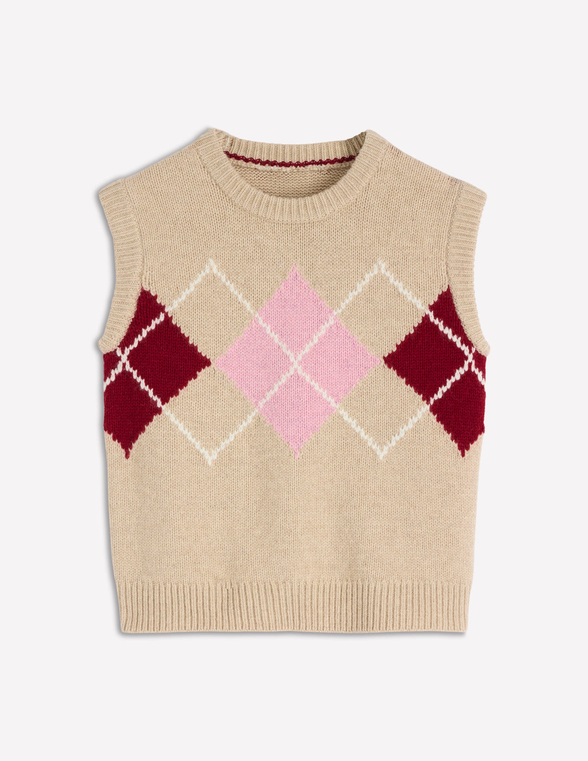 Eleanor Fair Isle Tank-Chinchilla Melange Argyle - Image 7