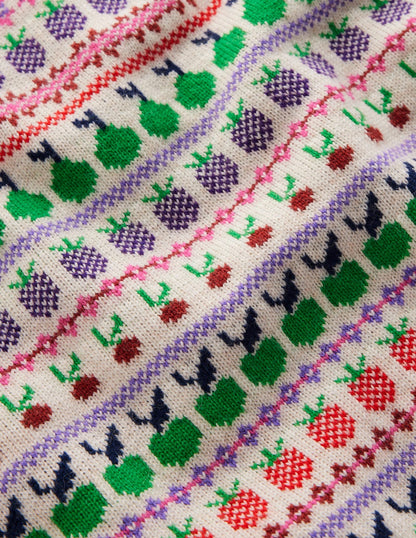 Edie Fair Isle Tank-Ecru Marl, Fruit-7