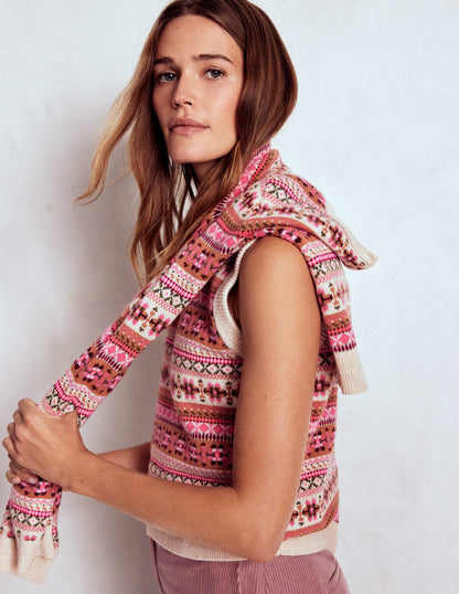 Edie Fair Isle Tank-Pink Heritage Fair Isle-5