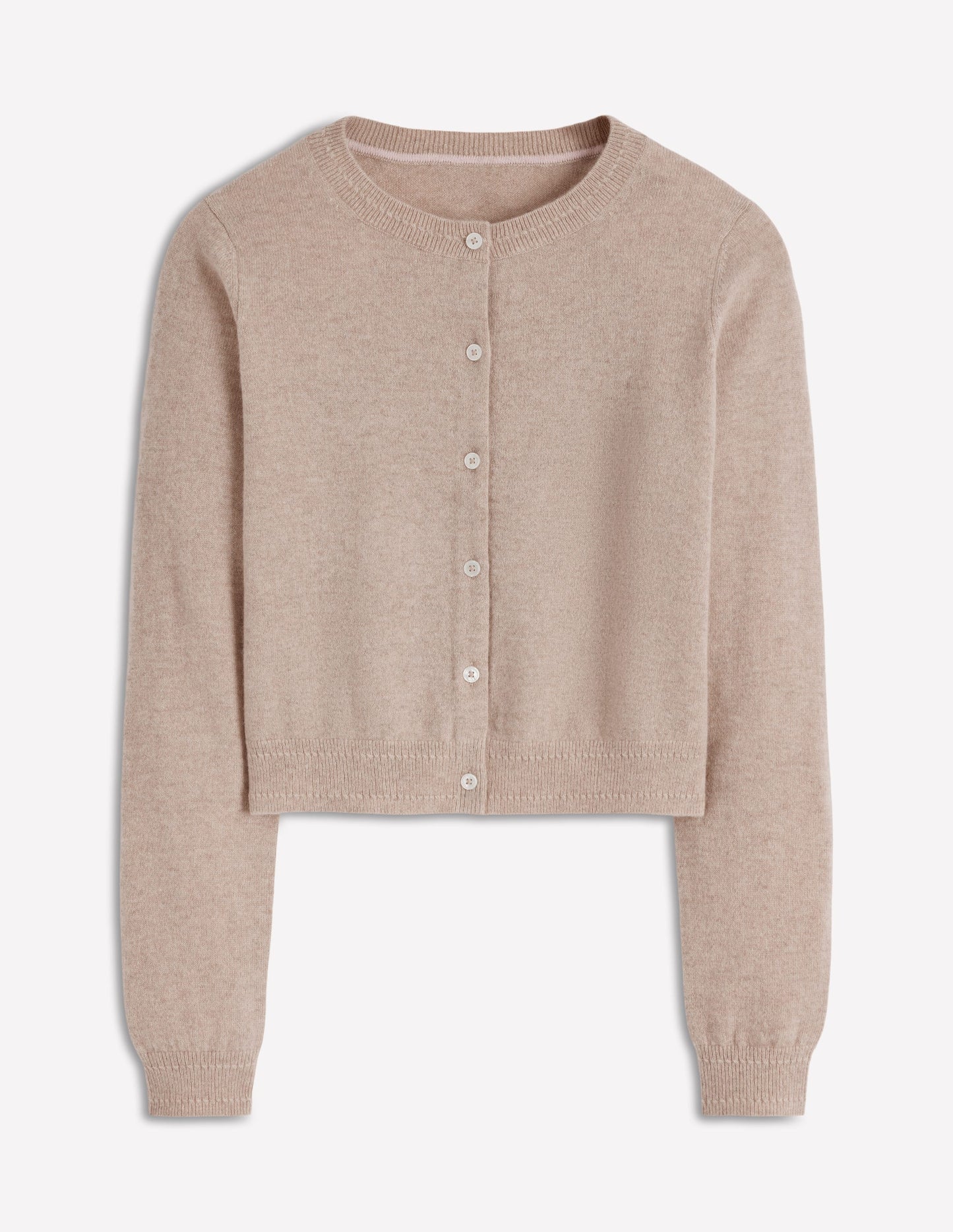 Eva Cashmere Cropped Cardigan-Chinchilla Melange
