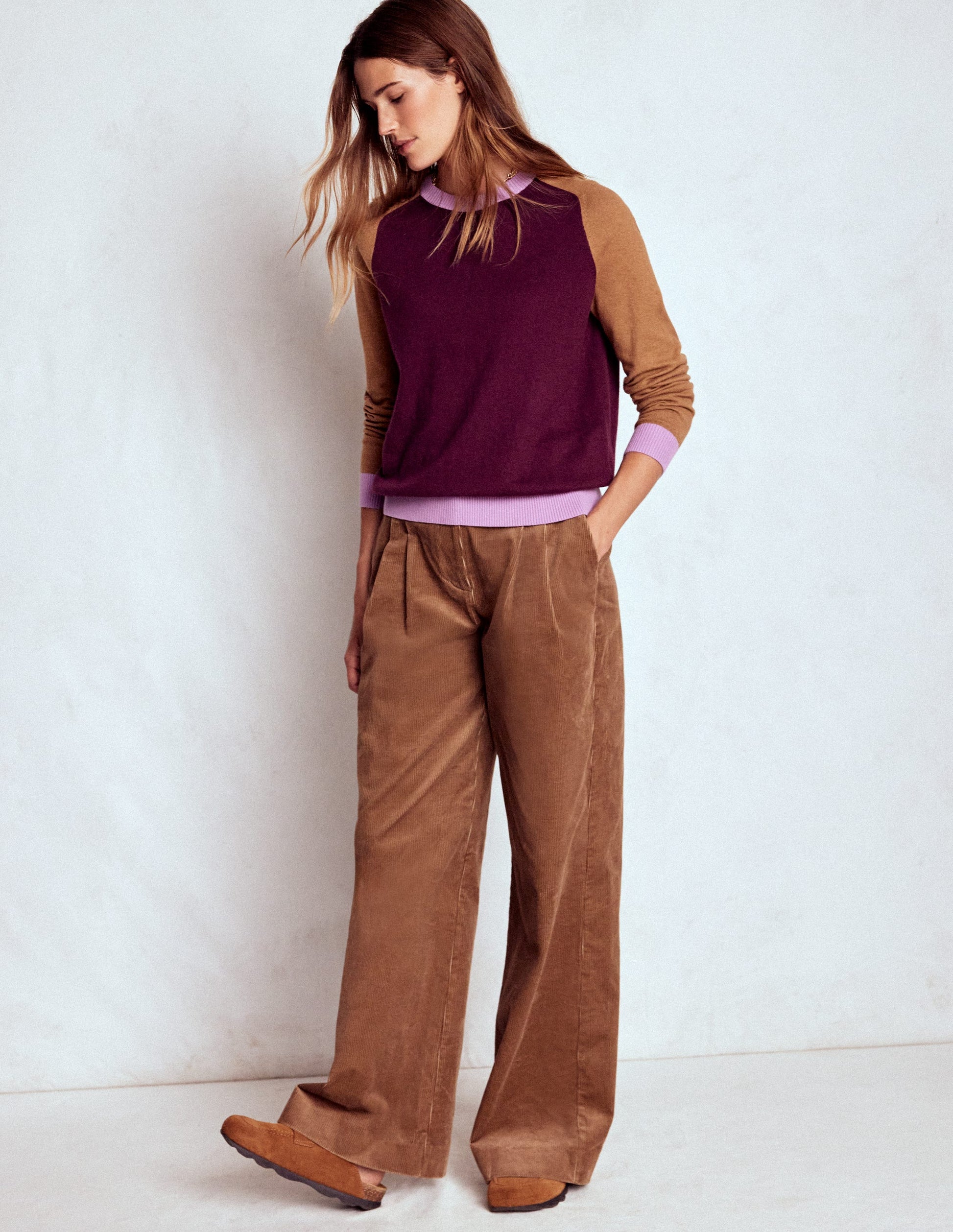 Meg Raglan Sleeve Jumper-Plum Jam,  Colour Block-4