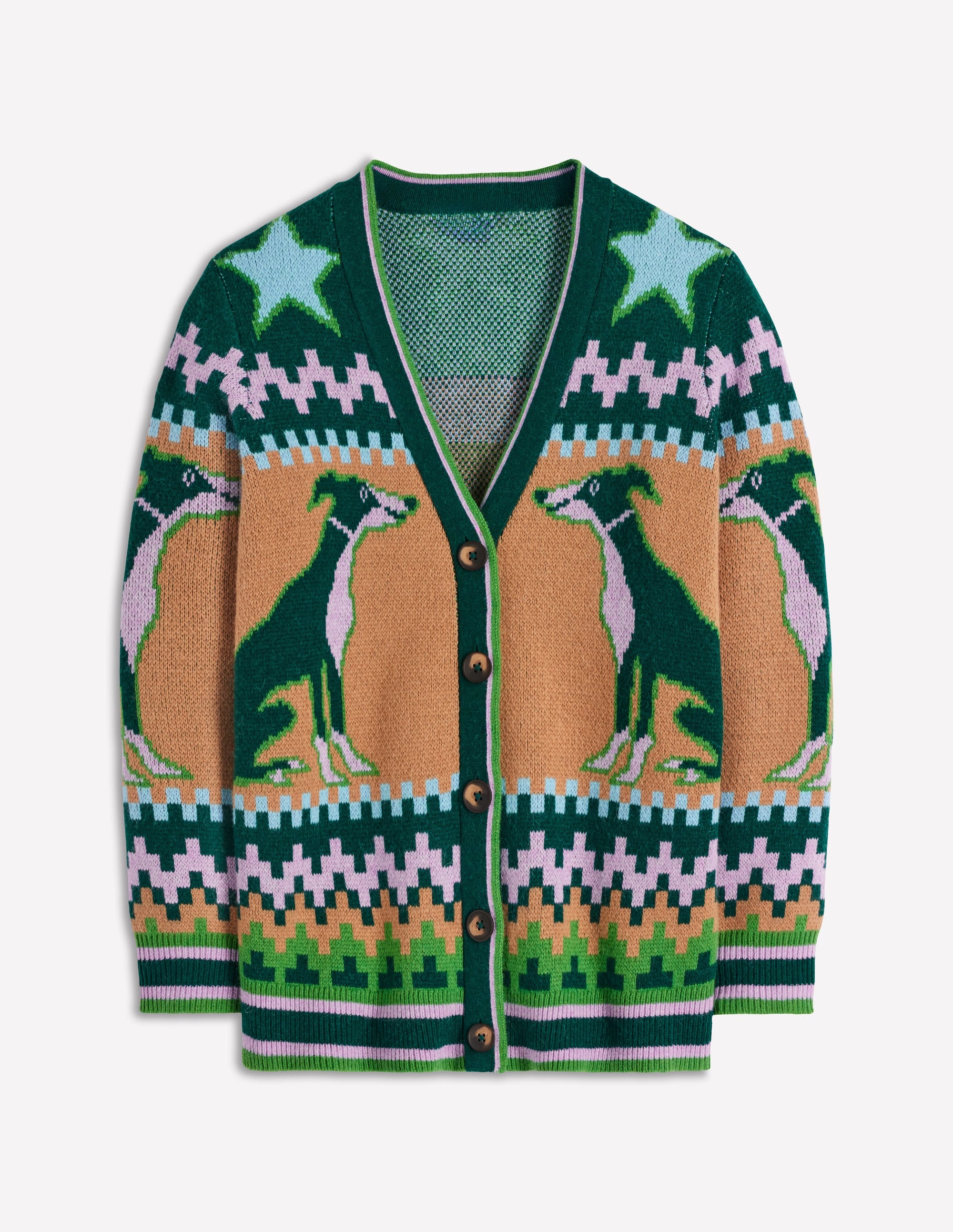 Quinn Boyfriend Cardigan-Emerald Night Whippet - Image 7