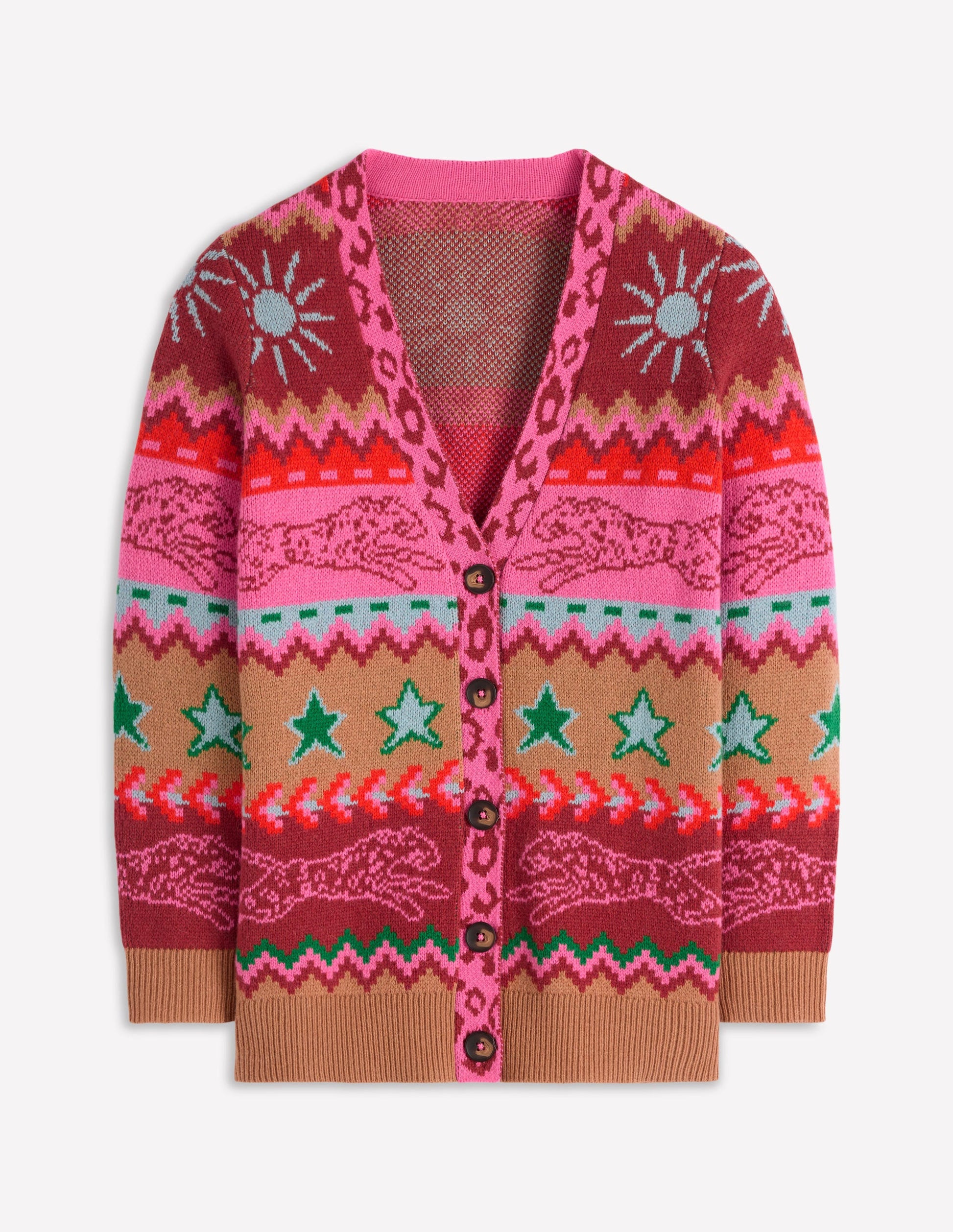 Quinn Boyfriend Cardigan-Camel, Cheetahs-7