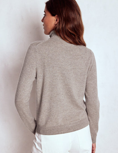 Eva Cashmere Roll Neck Jumper-Mink Melange-3