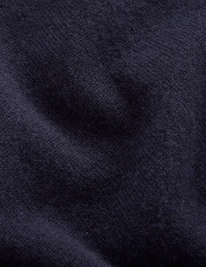 Eva Cashmere Roll Neck Jumper-Navy-8