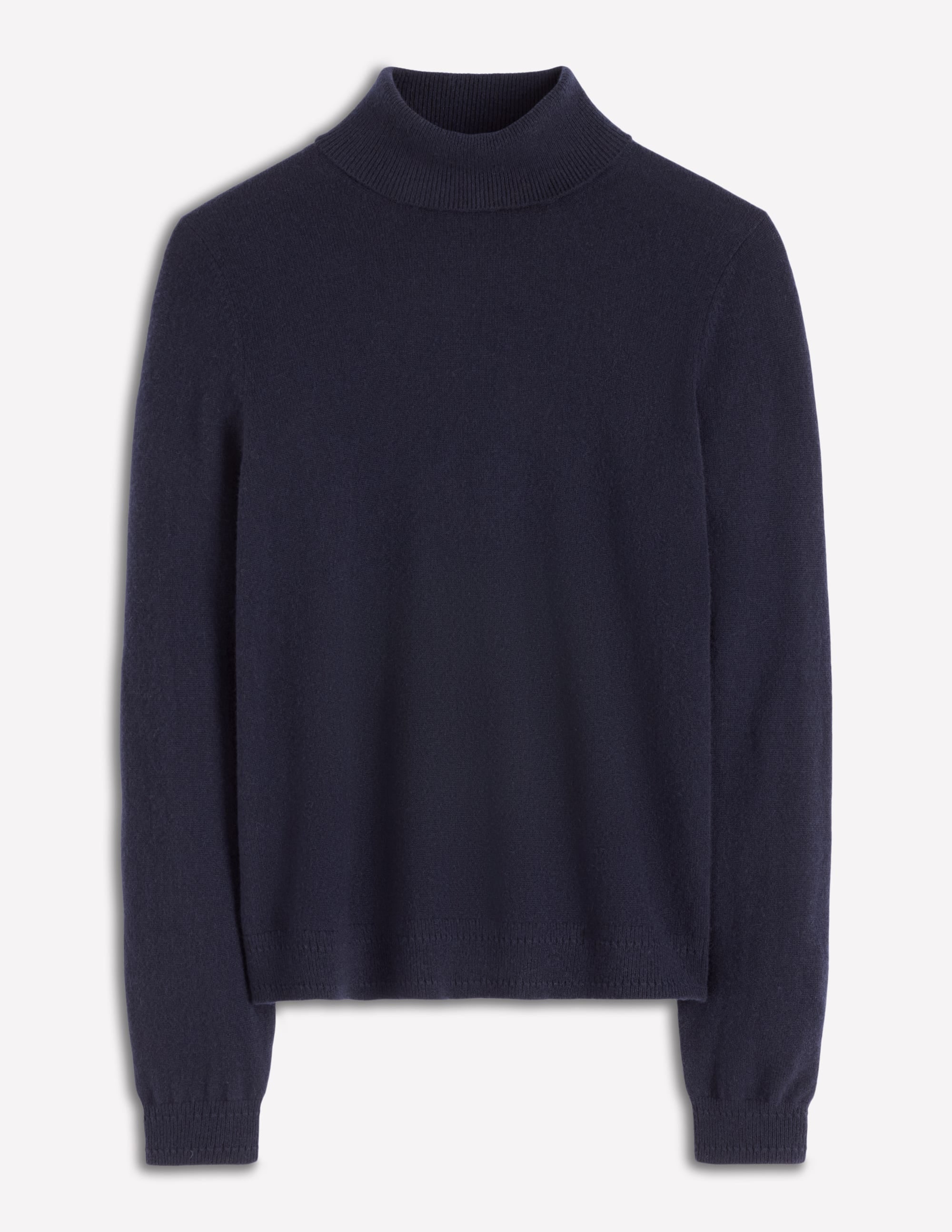 Eva Cashmere Roll Neck Jumper-Navy - Image 7