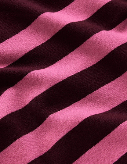 Emilia Cotton Crew Jumper-Chestnut/Pink Stripe-6