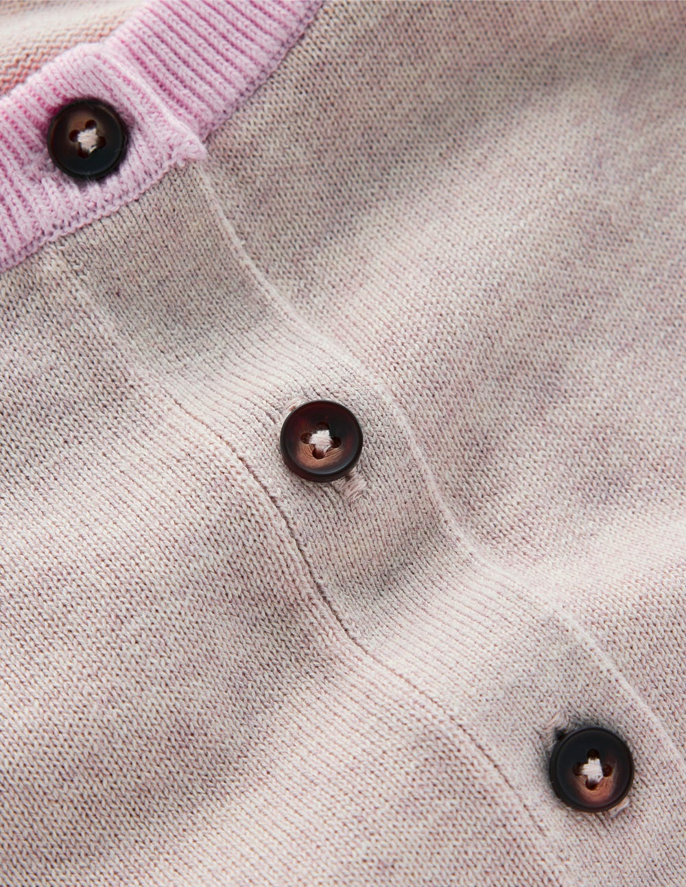 Lara Relaxed Cotton Cardigan-Oatmeal Melange, Navy-6