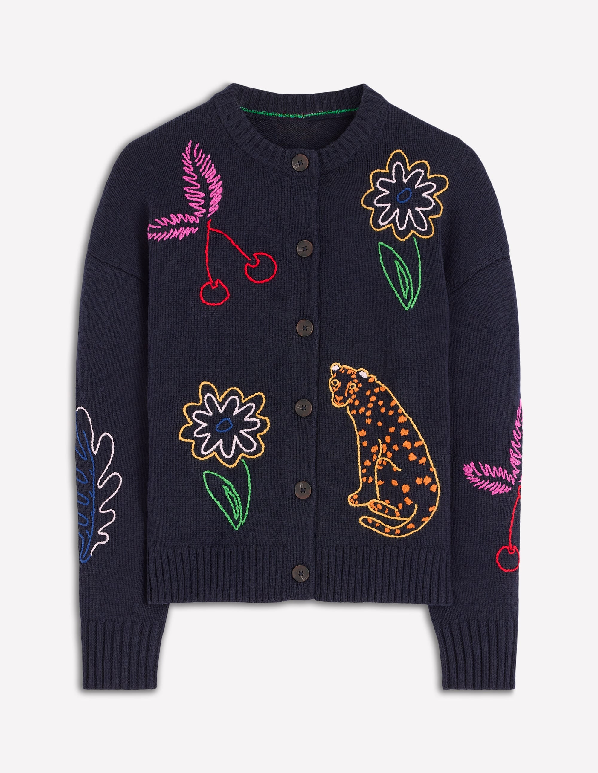 Natalie Embroidered Cardigan-Navy Embroidery - Image 6