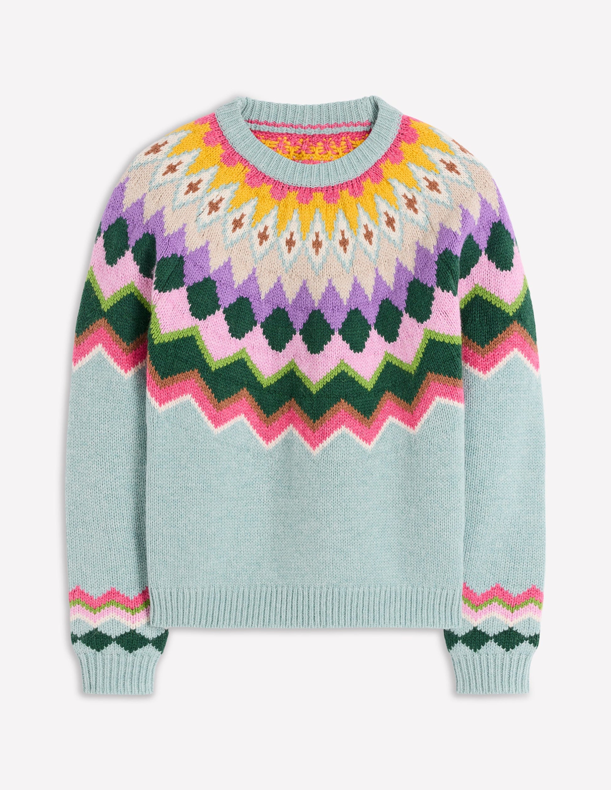 Eleanor Fair Isle Jumper-Tourmaline Blue Melange-8