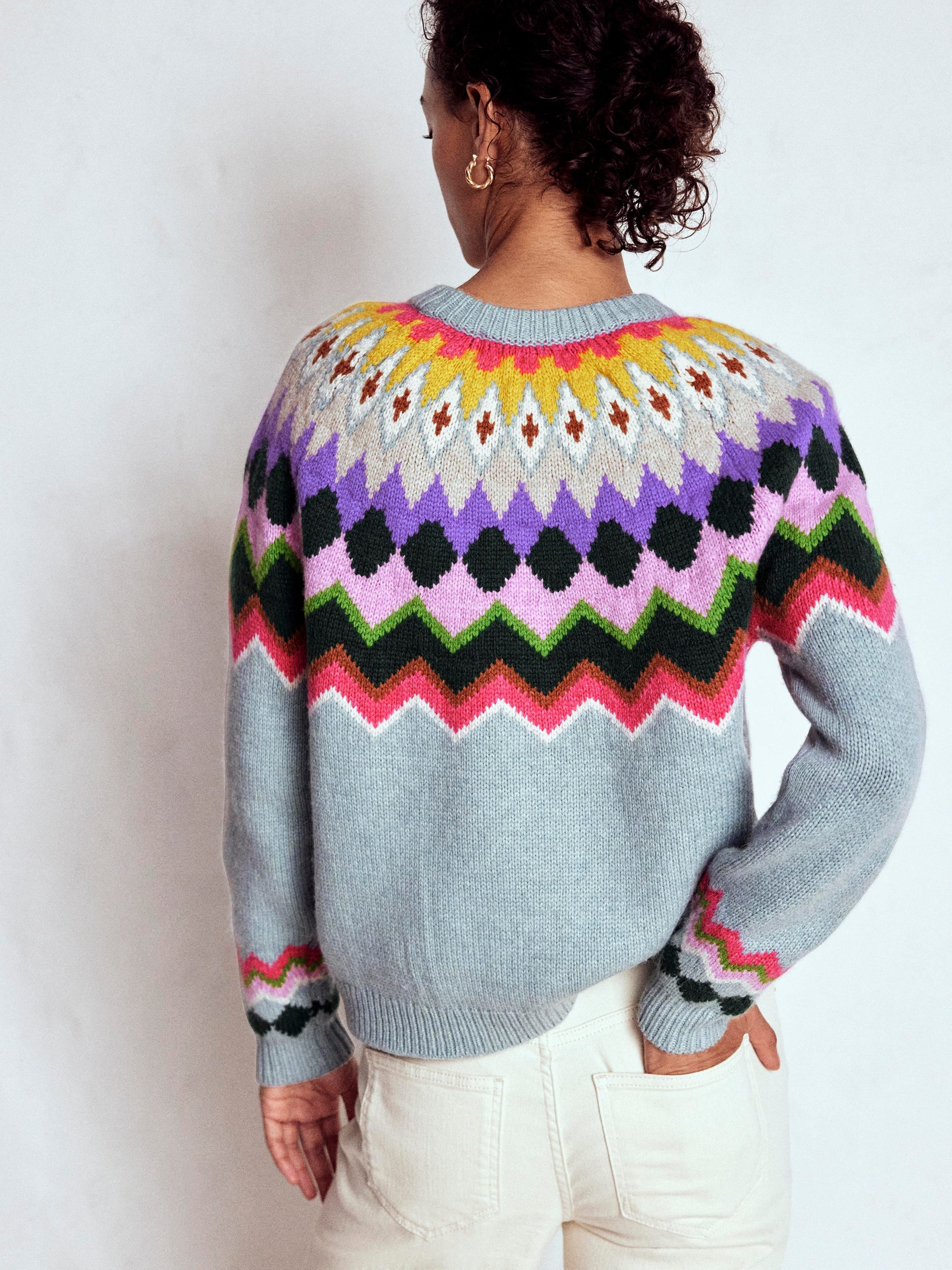 Eleanor Fair Isle Jumper-Tourmaline Blue Melange-4