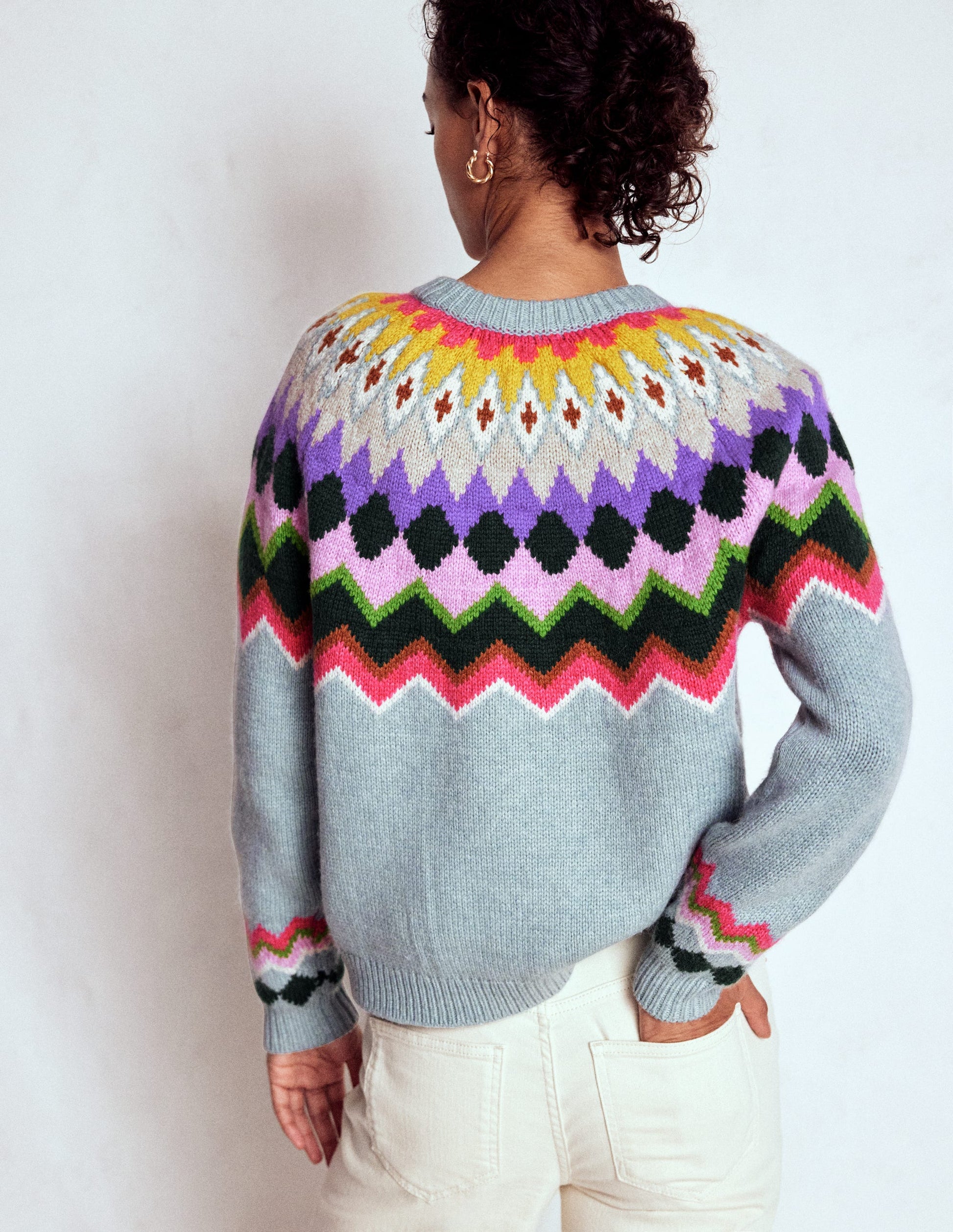 Eleanor Fair Isle Jumper-Tourmaline Blue Melange-3