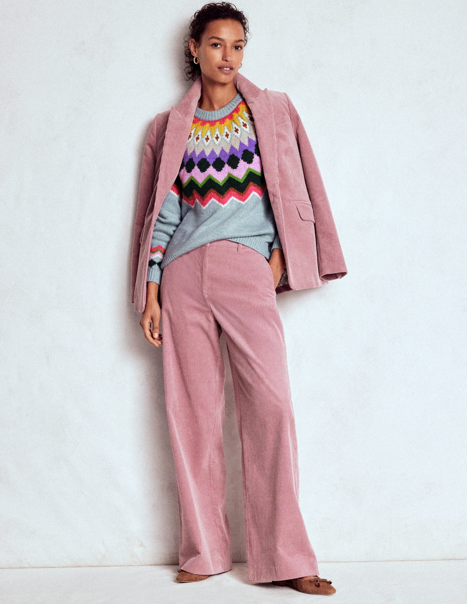 Eleanor Fair Isle Jumper-Tourmaline Blue Melange-6