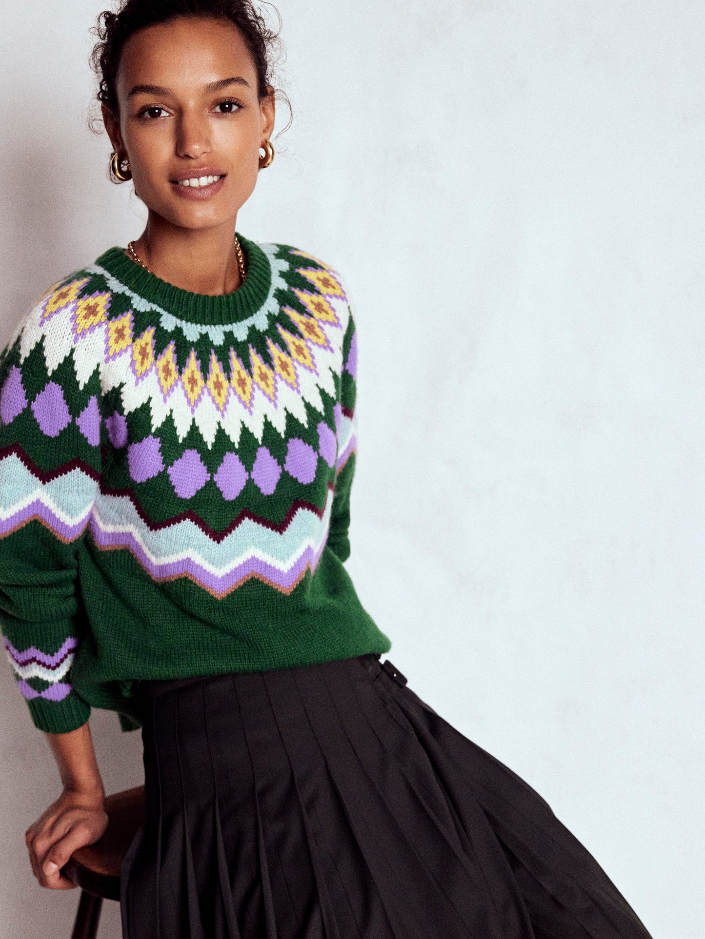 Eleanor Fair Isle Jumper-Courtyard Melange
