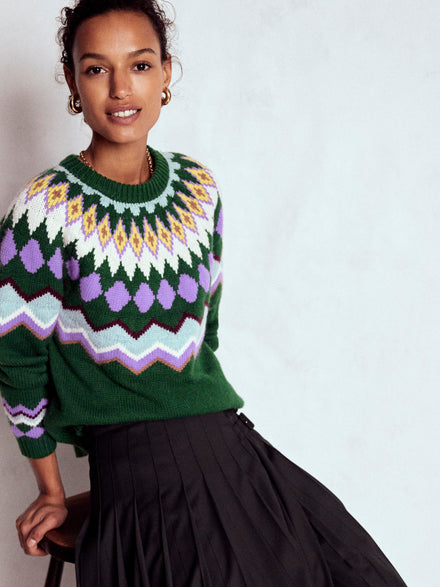 Eleanor Fair Isle Jumper-Courtyard Melange