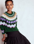 Eleanor Fair Isle Jumper-Promenade Green Melange