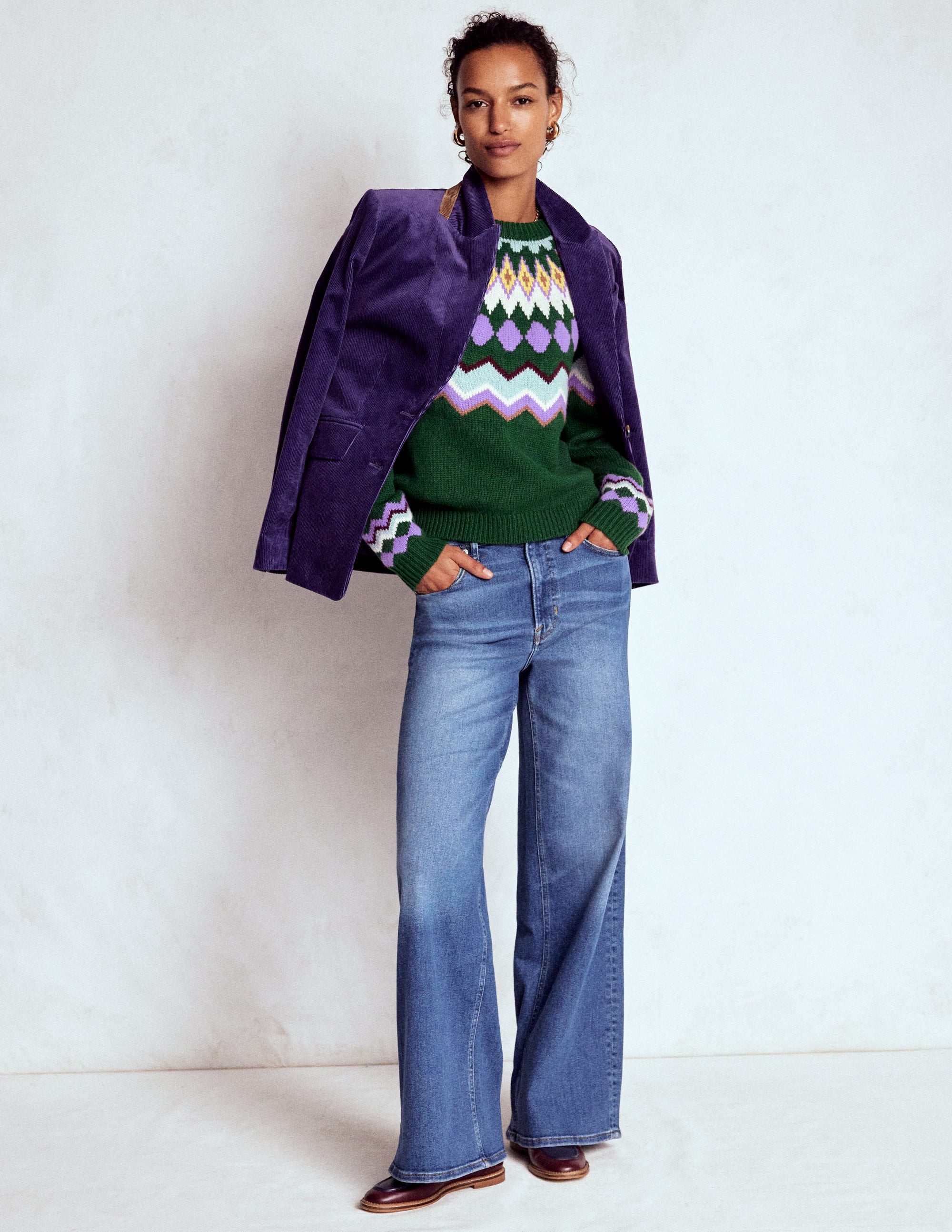 Eleanor Fair Isle Jumper-Promenade Green Melange - Image 4