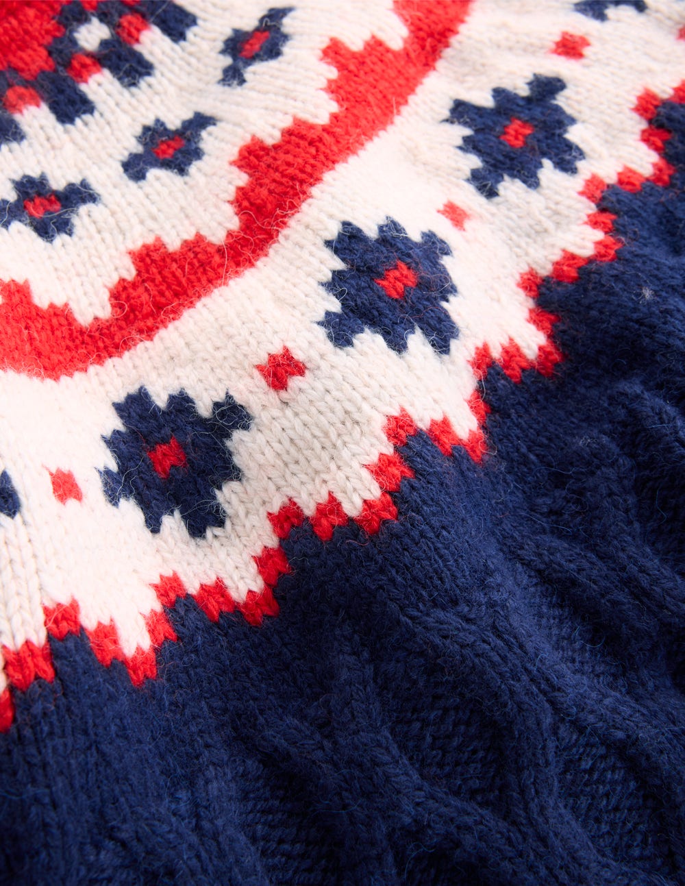 Eleanor Fair Isle Jumper-Navy Cable-7