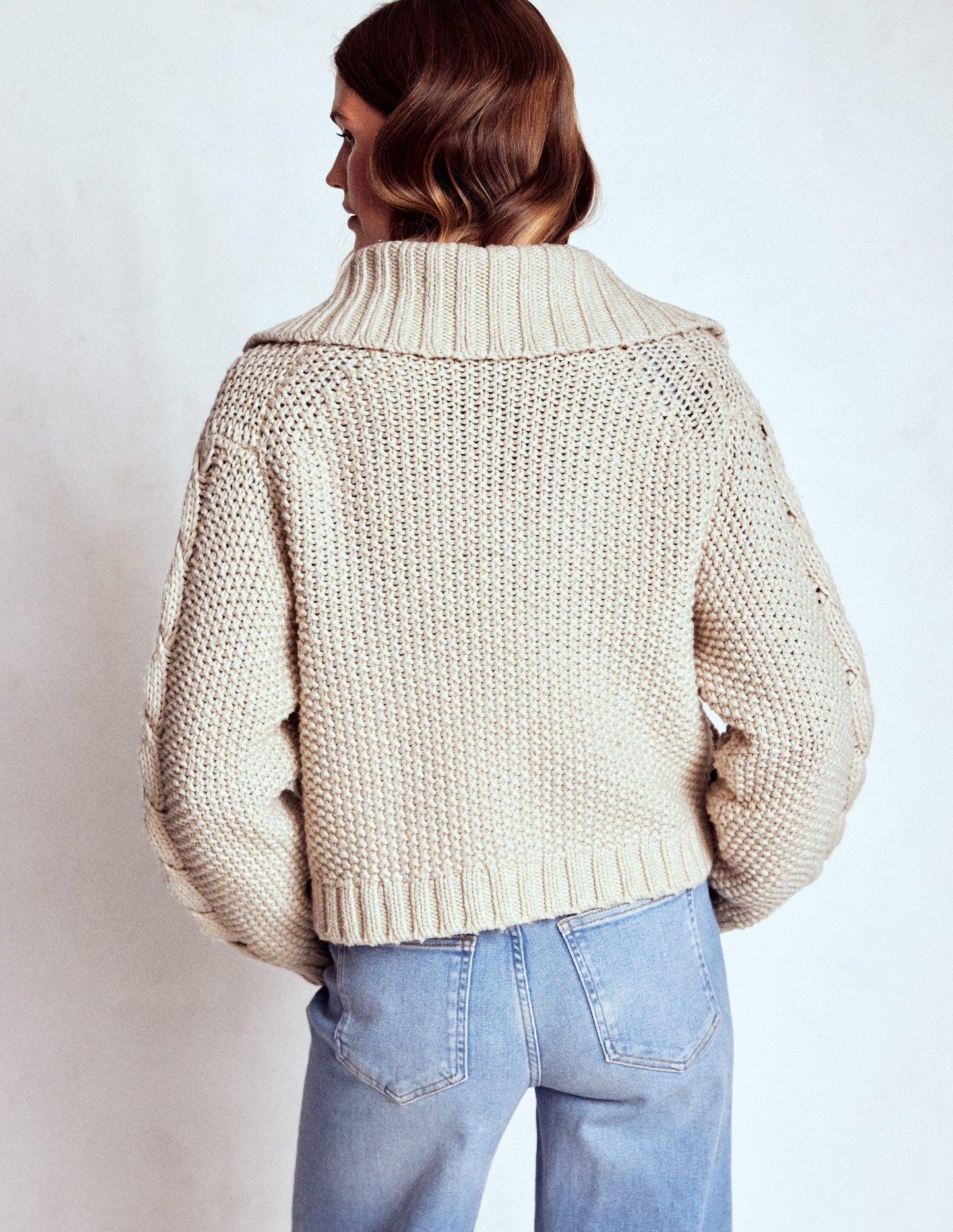 Chunky Marled Cardigan-Oatmeal