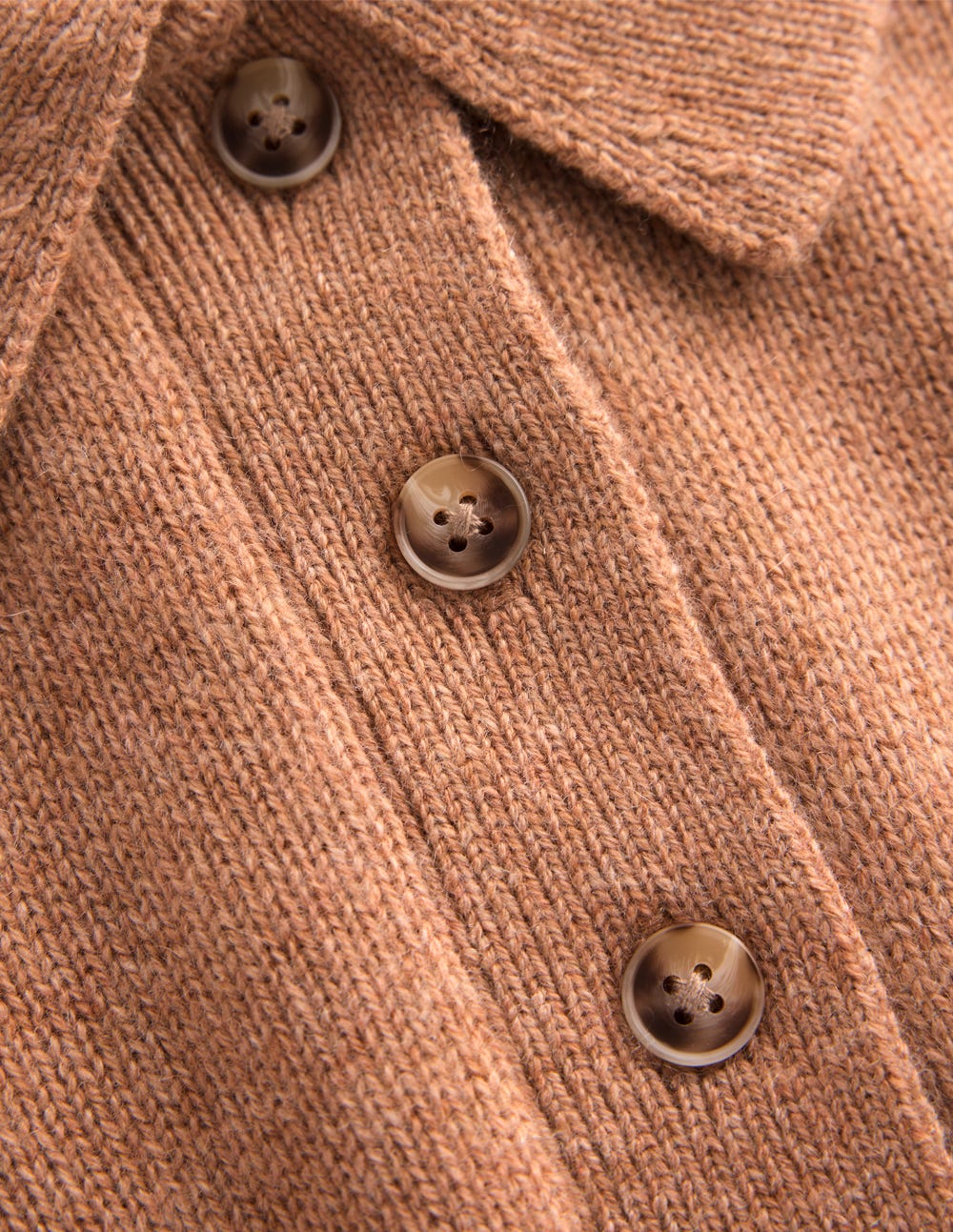 Collared Cashmere Jumper-Camel Melange