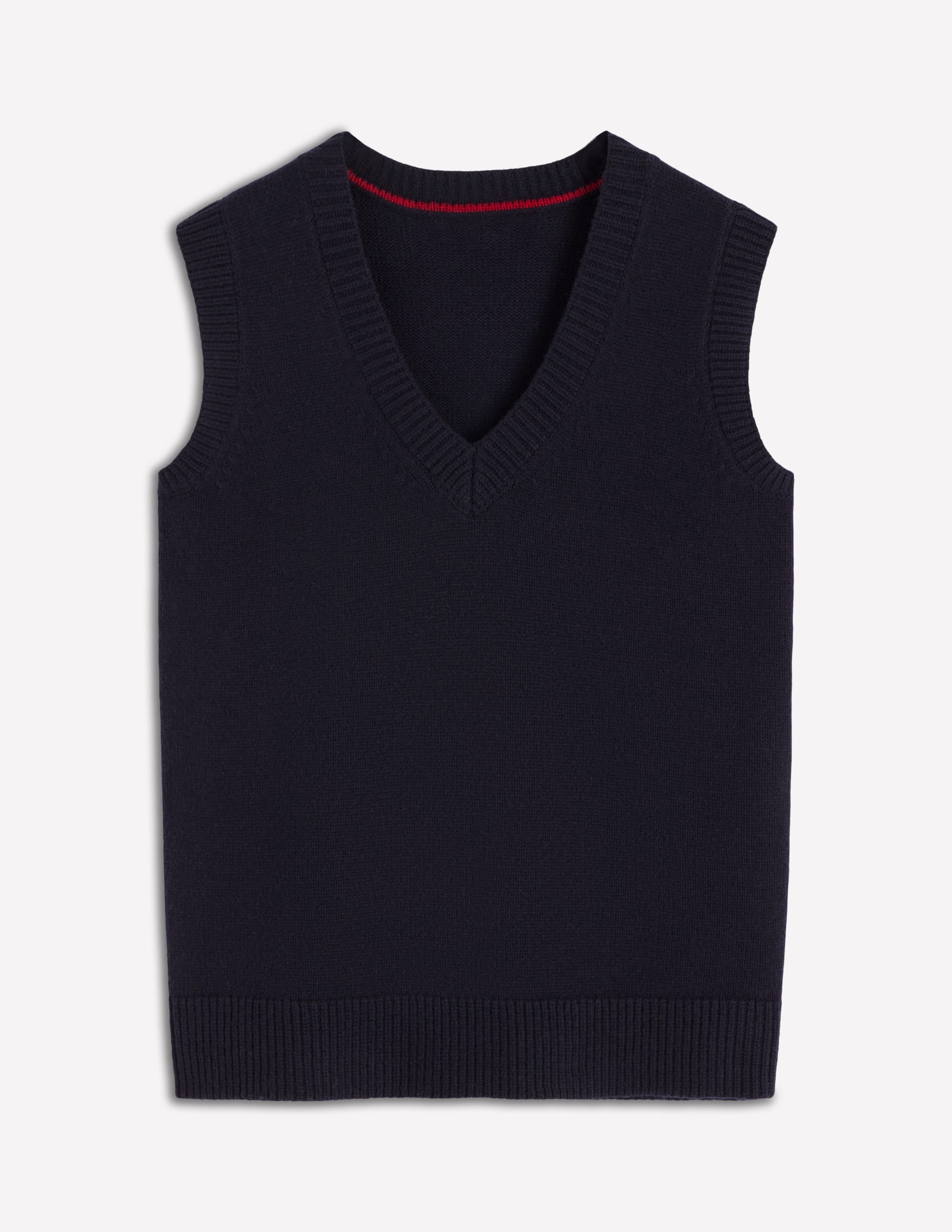 Marion Merino V-Neck Tank-Navy - Image 5