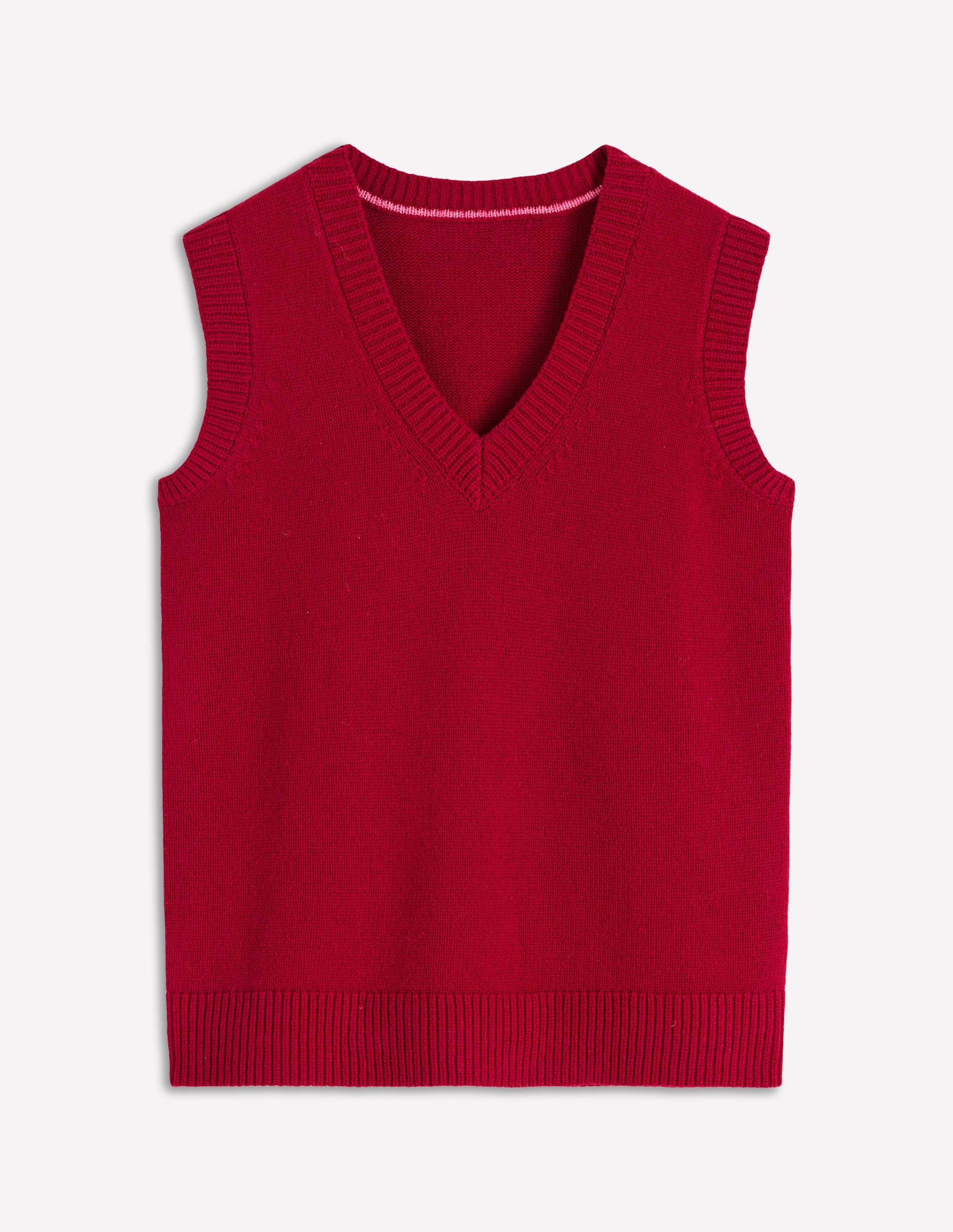 Marion Merino V-Neck Tank-Crimson Red - Image 6