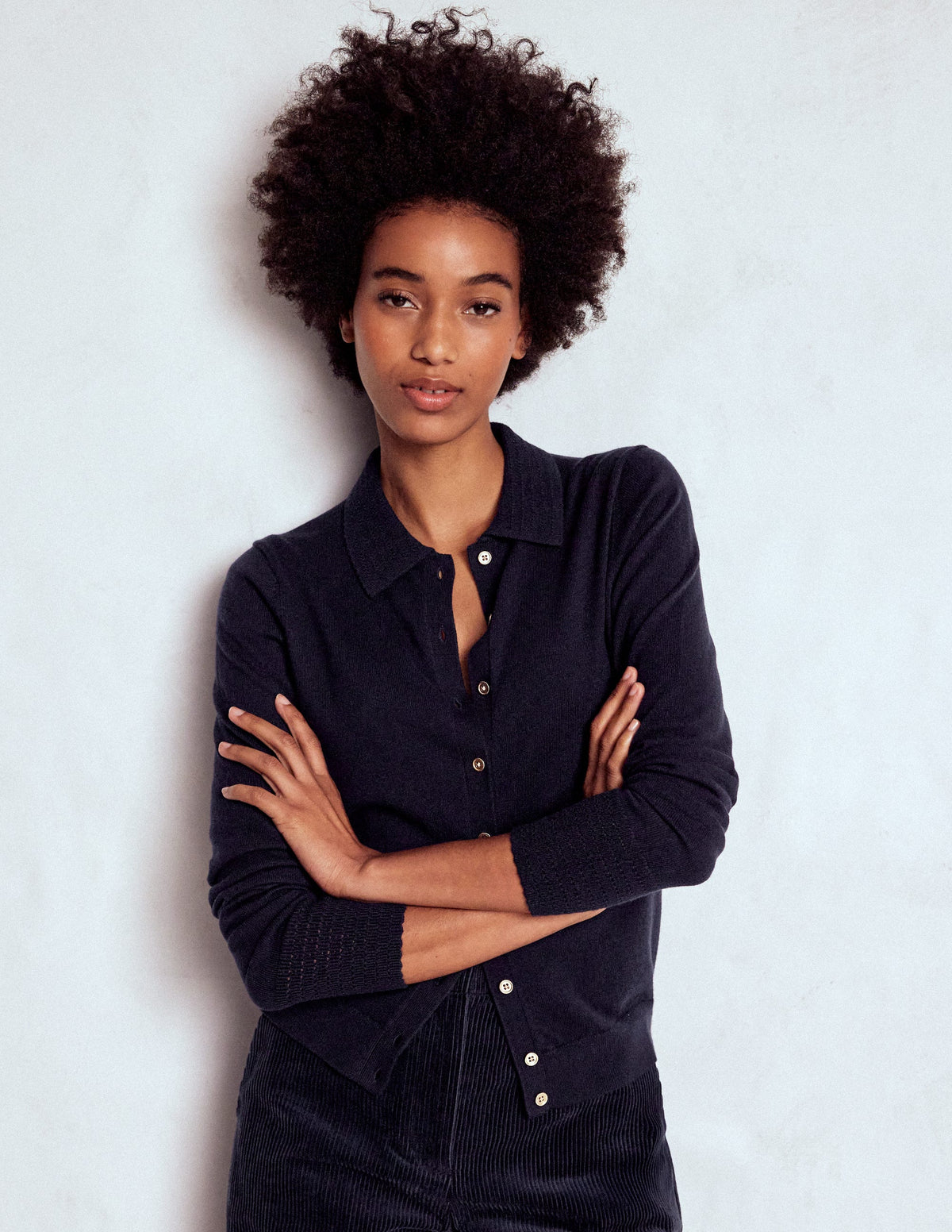 Briony Stitch Cardigan-Navy - Image 4